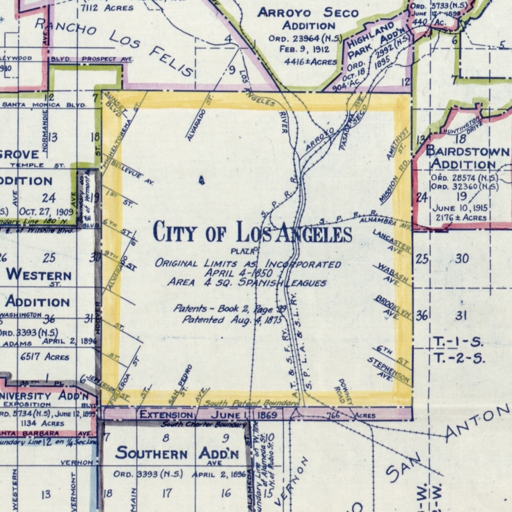 1916 Map of Los Angeles