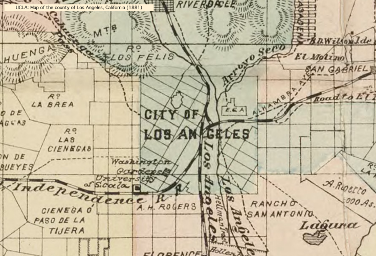 Map of Los Angeles via 1875
