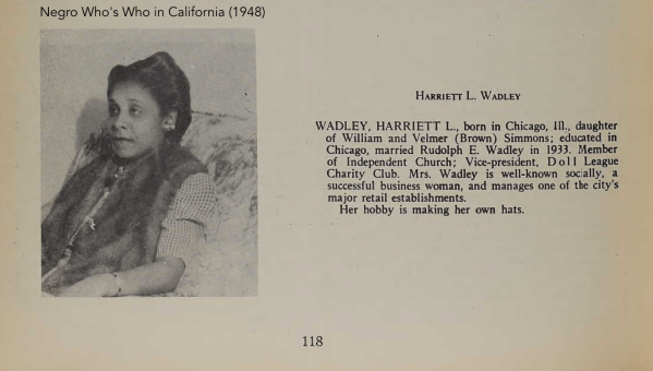 Harriet Wadley, millner